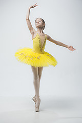 Image showing Young classical dancer on white background.