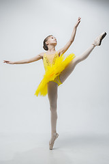 Image showing Young classical dancer on white background.