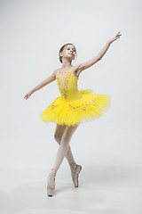 Image showing Young classical dancer on white background.