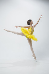 Image showing Young classical dancer on white background.