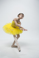 Image showing Young classical dancer on white background.