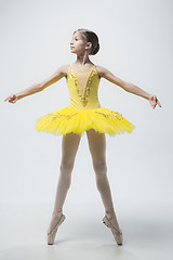 Image showing Young classical dancer on white background.