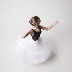 Image showing The top view of the teen ballerina on white background