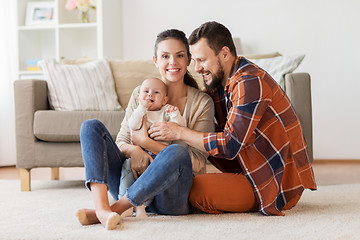 Image showing happy family with baby at home