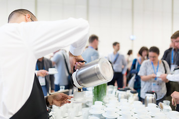 Image showing Coffee break at conference meeting.