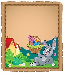 Image showing Parchment with Easter bunny topic 2