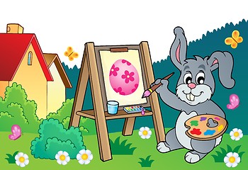 Image showing Easter bunny painter theme 3