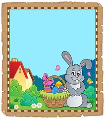 Image showing Parchment with Easter bunny topic 5