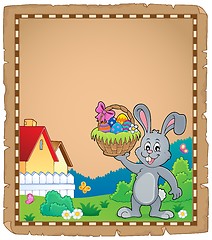 Image showing Parchment with Easter bunny topic 1