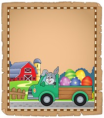 Image showing Parchment with Easter truck near farm