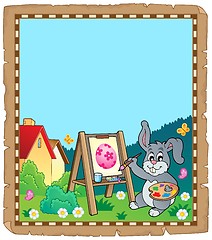 Image showing Parchment with Easter bunny painter