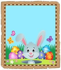 Image showing Parchment with lurking Easter bunny 1