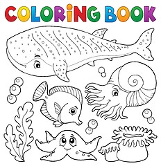 Image showing Coloring book ocean life theme 1