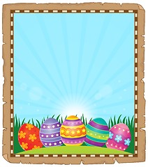 Image showing Parchment with Easter eggs 1