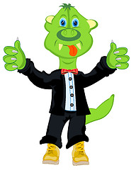 Image showing Green crock in suit