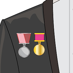 Image showing Awards on coat