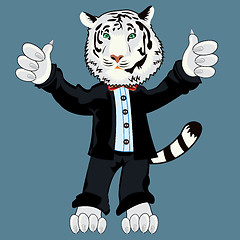 Image showing Tiger albino in suit