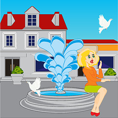 Image showing Fountain in city