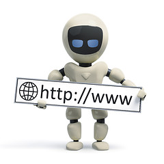 Image showing a robot with internet sign