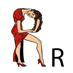 Image showing letter R ar or. Business people silhouette alphabet