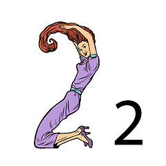 Image showing number two 2. Business people silhouette alphabet