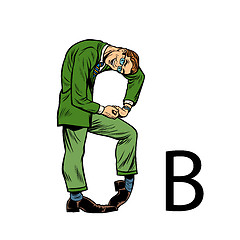 Image showing letter B bee. Business people silhouette alphabet