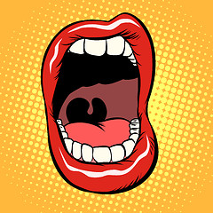 Image showing open mouth with teeth isolate on white background