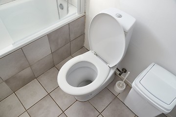 Image showing Toilet seat open