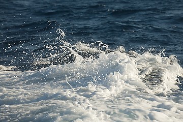 Image showing Waves hitting shore