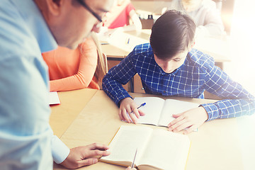 Image showing group of students and teacher at school classroom