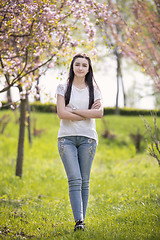 Image showing Teenager girl looking at camera