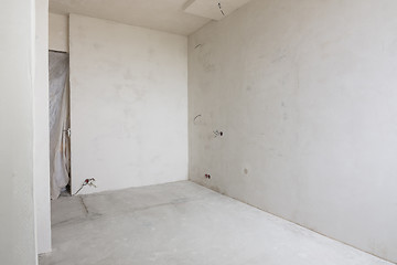 Image showing Repair in the living room of new buildings, plastered walls