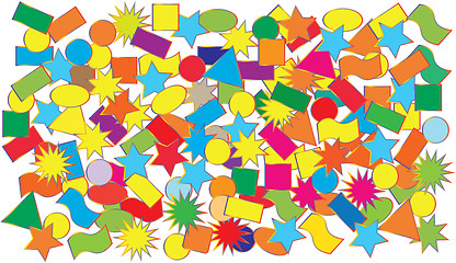 Image showing Vector illustration - crumbling colored confetti