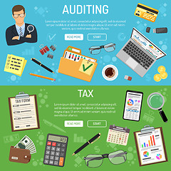 Image showing Auditing, Tax and Business Accounting Banners