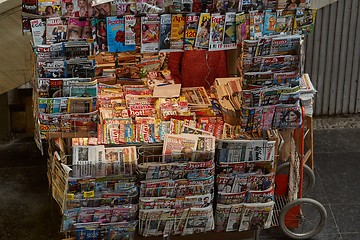 Image showing Newspaper stand on the street