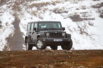 Image showing Jeep Wrangler on Icelandic terrain