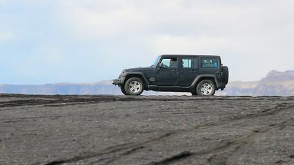 Image showing Jeep Wrangler on Icelandic terrain