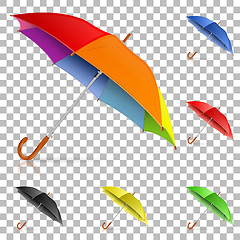 Image showing Set Realistic Umbrellas