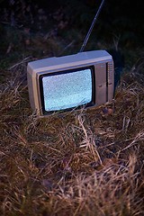 Image showing TV no signal in grass