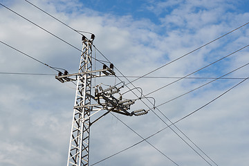 Image showing Electic lines mast