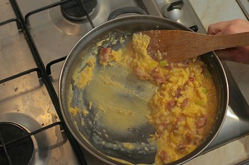 Image showing Making scrambled eggs