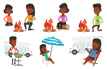 Image showing Vector set of traveling people.