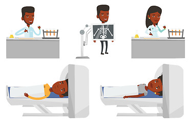 Image showing Vector set of doctor characters and patients.