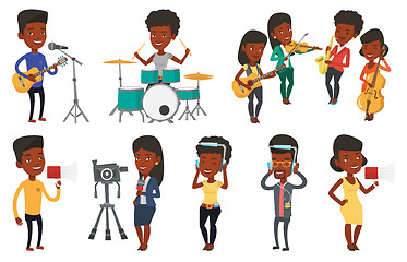 Image showing Vector set of media people characters.