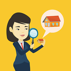 Image showing Woman looking for house vector illustration.