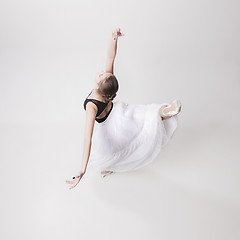 Image showing The top view of the teen ballerina on white background