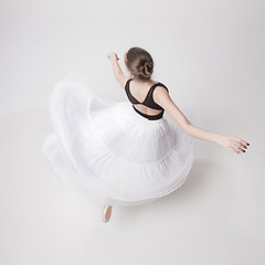 Image showing The top view of the teen ballerina on white background