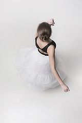 Image showing The top view of the teen ballerina on white background