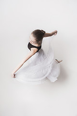 Image showing The top view of the teen ballerina on white background