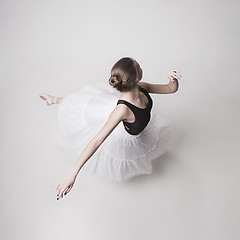 Image showing The top view of the teen ballerina on white background